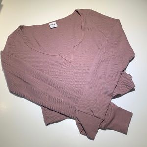 TNA- Dusty rose waffle long sleeve